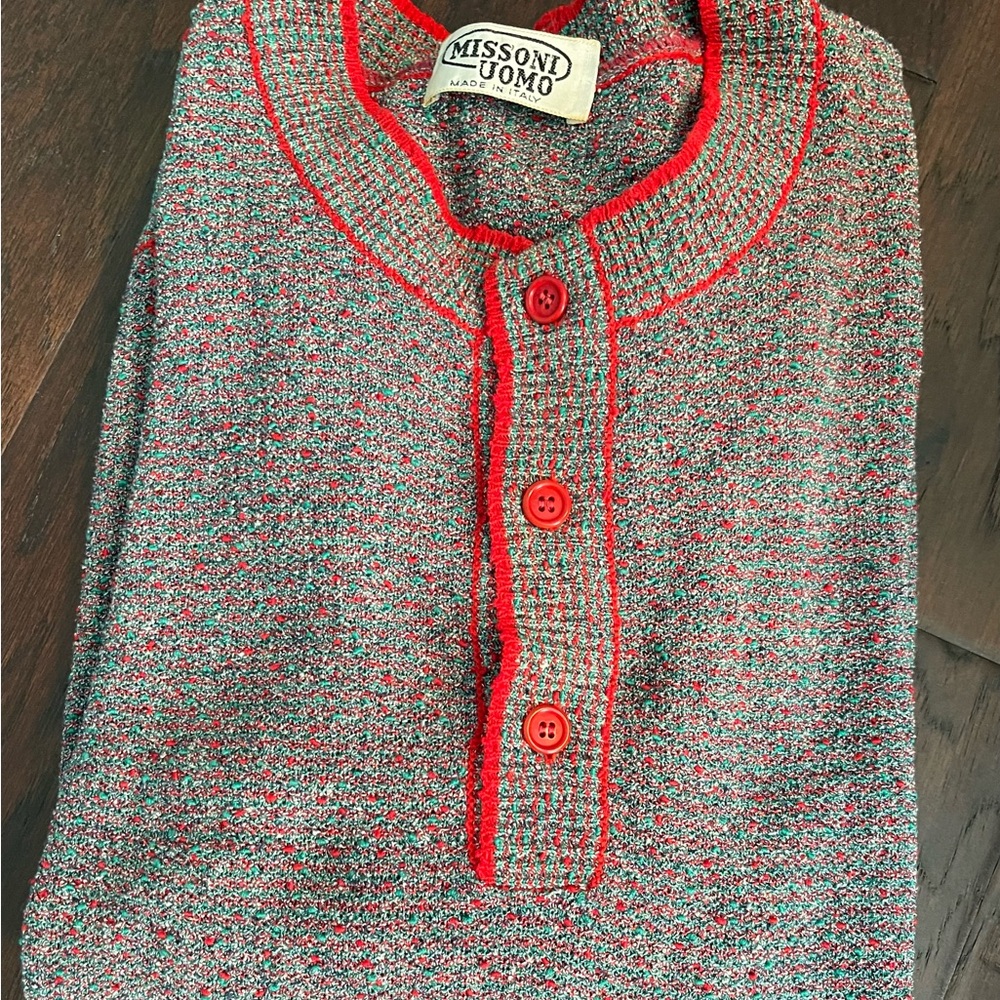 Missoni Red and Gray Men's Cardigan